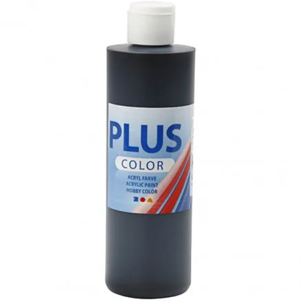Plus Color Hobbyfarbe, schwarz, 250 ml/1 Flasche.