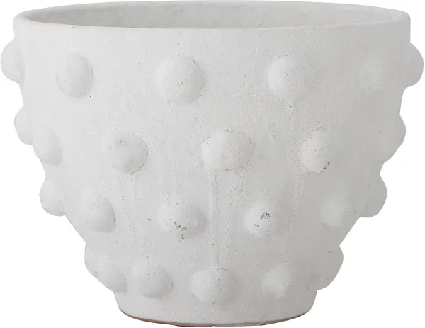 BLOOMINGVILLE Rokiya Dekorativer Blumentopf, Weiß, Terrakotta